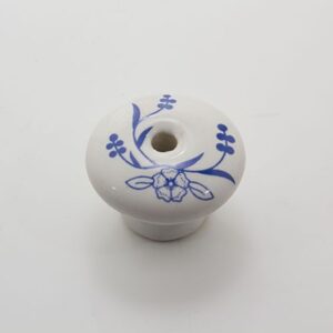 Porcelænsknop med blade og blomster Laila Design Udsalg