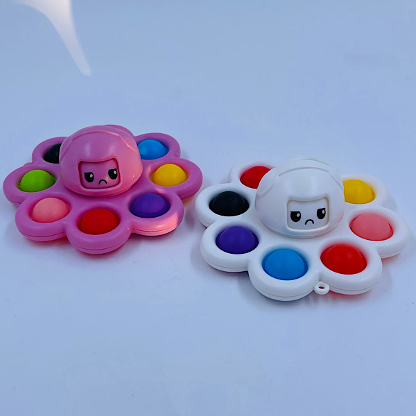 Octopus Push Poppers Spinner Blæksprutte Spinner Simple Dimple med lys Fidget Toy Udsalg