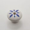 Porcelænsknop med blåt mønster håndmalet Porcelænsknop Laila Design Udsalg